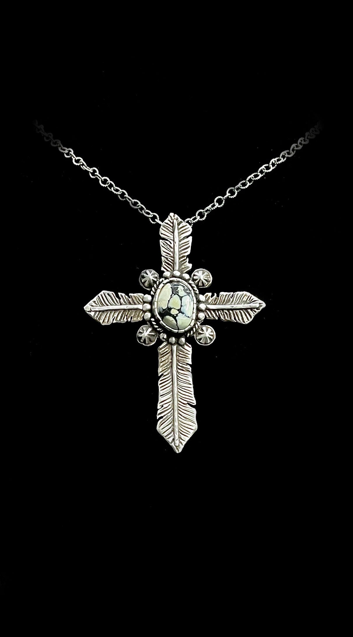 Sterling Silver Feather Cross