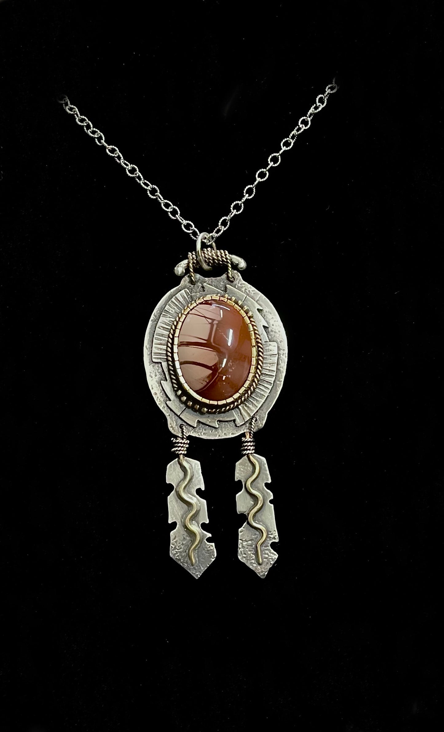 Sterling Silver Pendant with Feathers