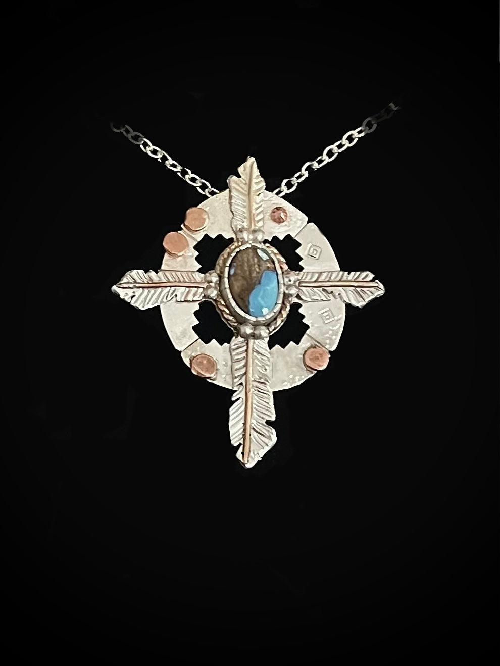 Sterling Silver Feather Cross