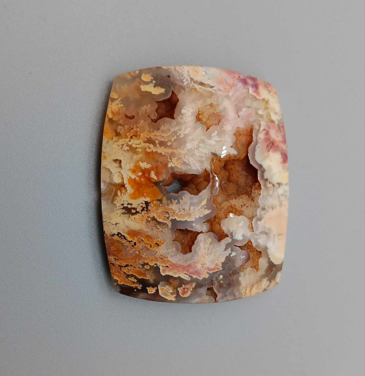 Regency Rose Plume Agate Cabochon