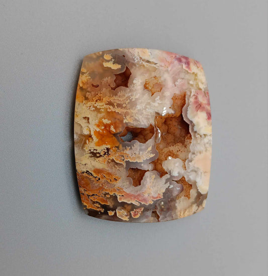 Regency Rose Plume Agate Cabochon