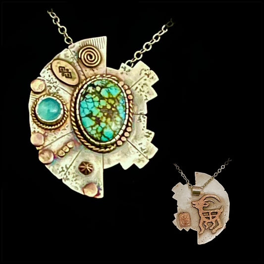 Sterling Silver and Gold Plated Native American Themed Necklace  *CUSTOM ORDER